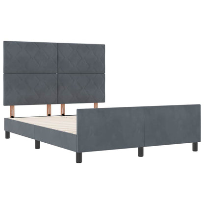 Boxspringbed met hoofdeinde Donkergrijs 140 x 190 cm Fluweel