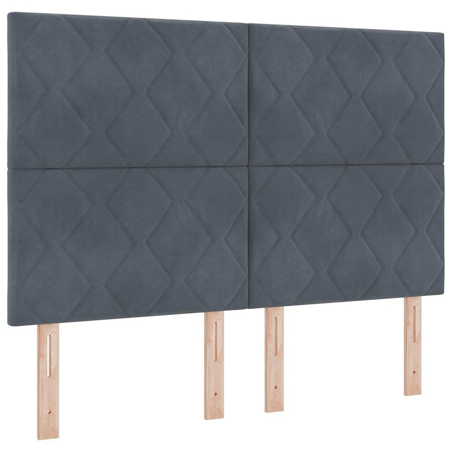 Boxspringbed met hoofdeinde Donkergrijs 140 x 190 cm Fluweel