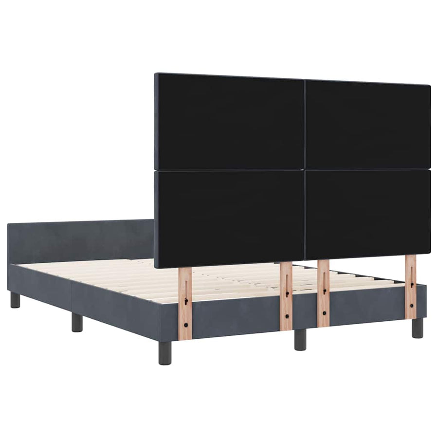 Boxspringbed met hoofdeinde Donkergrijs 140 x 190 cm Fluweel