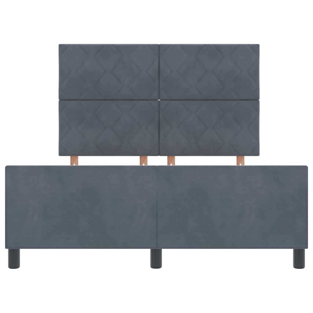 Boxspringbed met hoofdeinde Donkergrijs 140 x 190 cm Fluweel