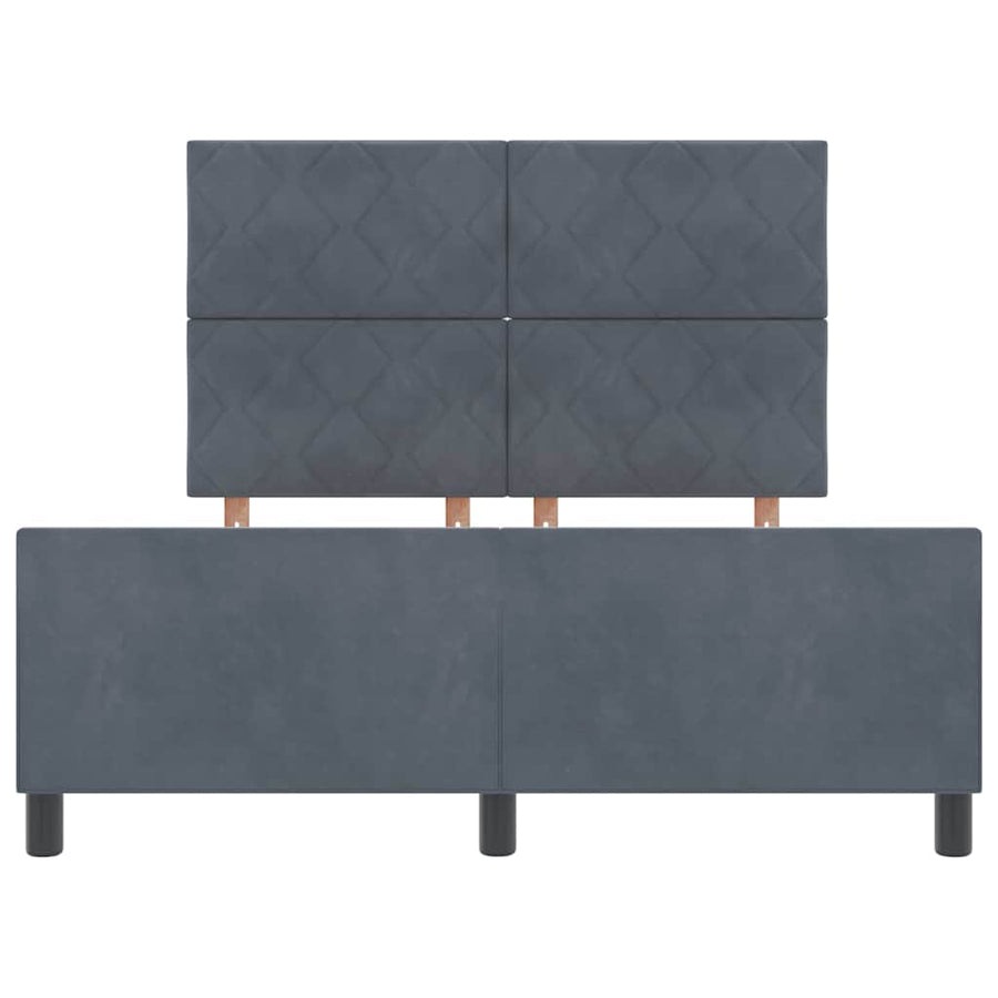 Boxspringbed met hoofdeinde Donkergrijs 140 x 190 cm Fluweel