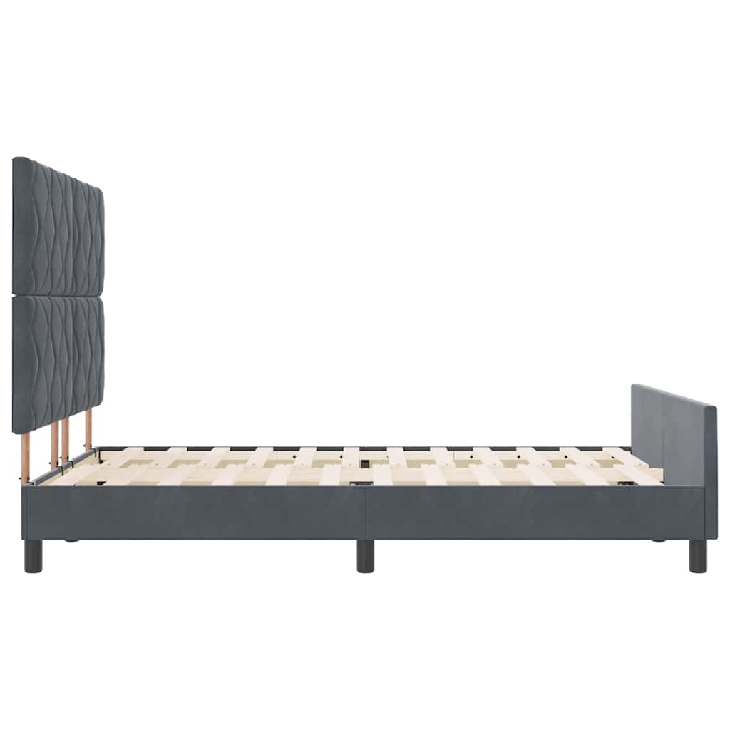 Boxspringbed met hoofdeinde Donkergrijs 140 x 190 cm Fluweel