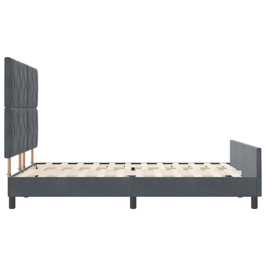 Boxspringbed met hoofdeinde Donkergrijs 140 x 190 cm Fluweel