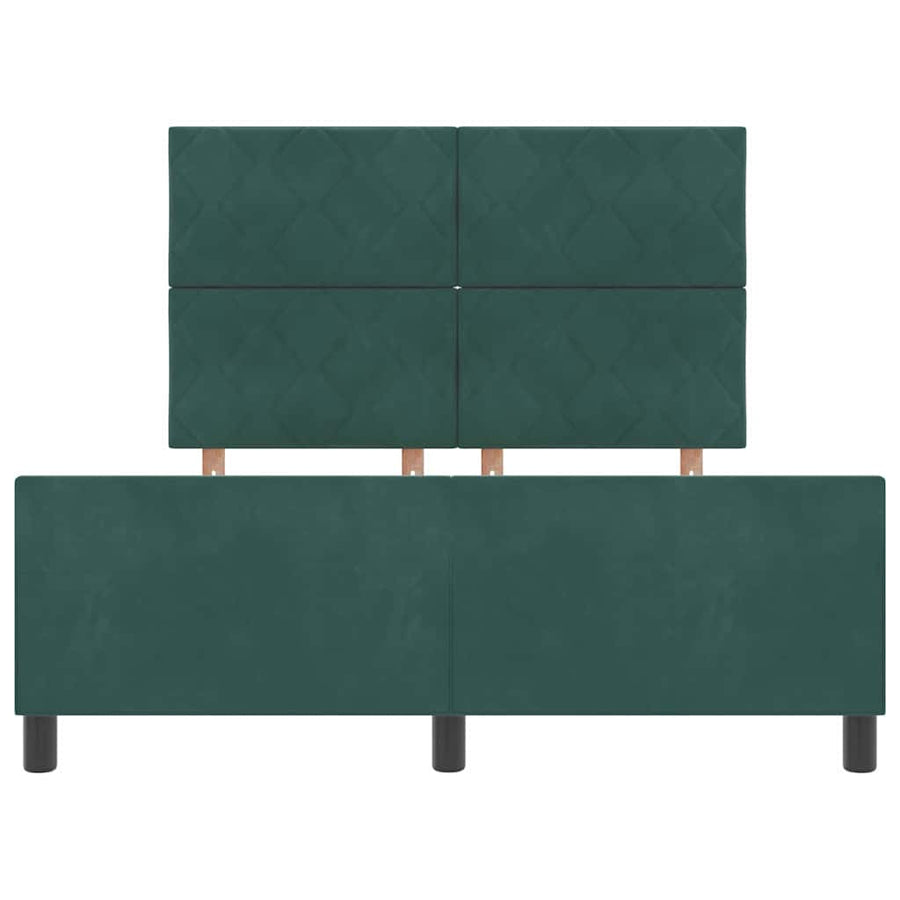 Bedframe met hoofdeinde Donkergroen 140 x 190 cm Fluweel