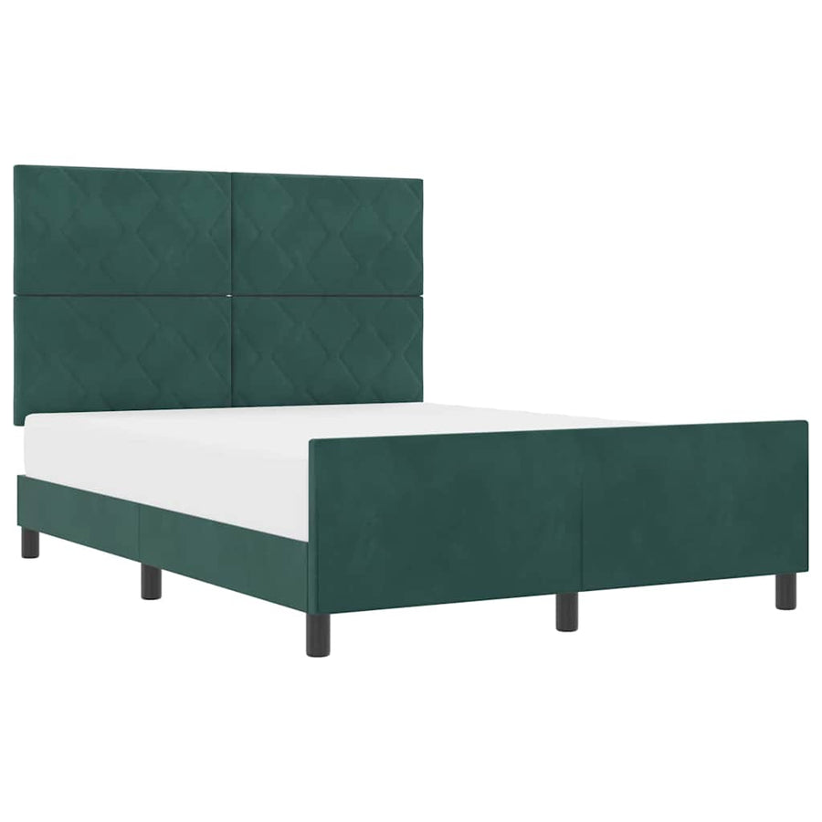 Bedframe met hoofdeinde Donkergroen 140 x 190 cm Fluweel