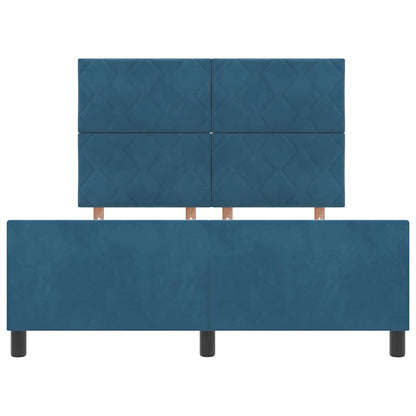 Boxspringbed met hoofdeinde Donkerblauw 140 x 190 cm Fluweel
