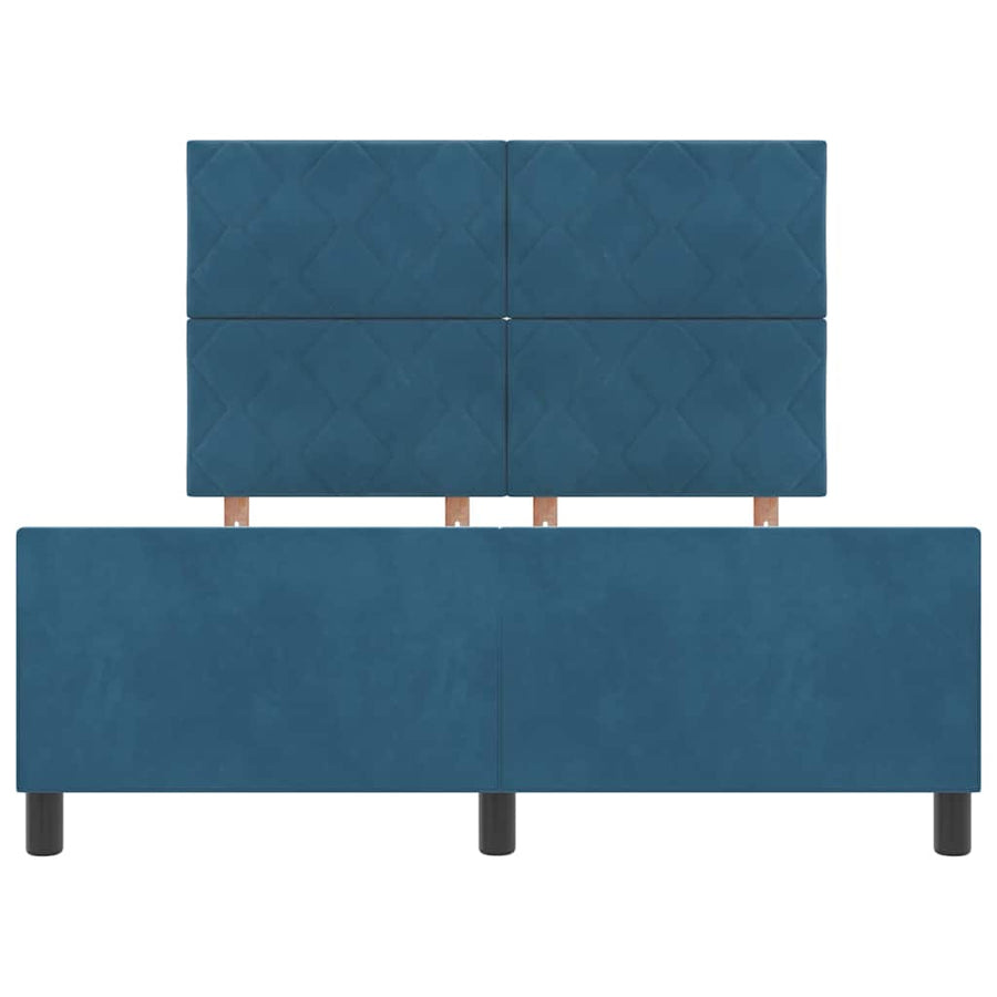 Boxspringbed met hoofdeinde Donkerblauw 140 x 190 cm Fluweel