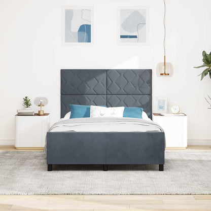 Boxspringbed met hoofdeinde Donkergrijs 140 x 200 cm Fluweel