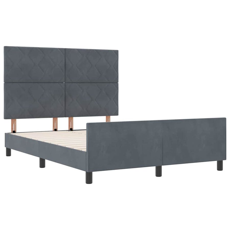 Boxspringbed met hoofdeinde Donkergrijs 140 x 200 cm Fluweel