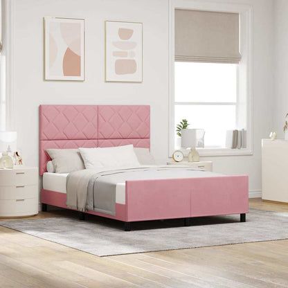 Boxspringbed met hoofdeinde Roze 140 x 200 cm Fluweel