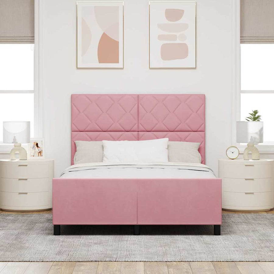 Boxspringbed met hoofdeinde Roze 140 x 200 cm Fluweel