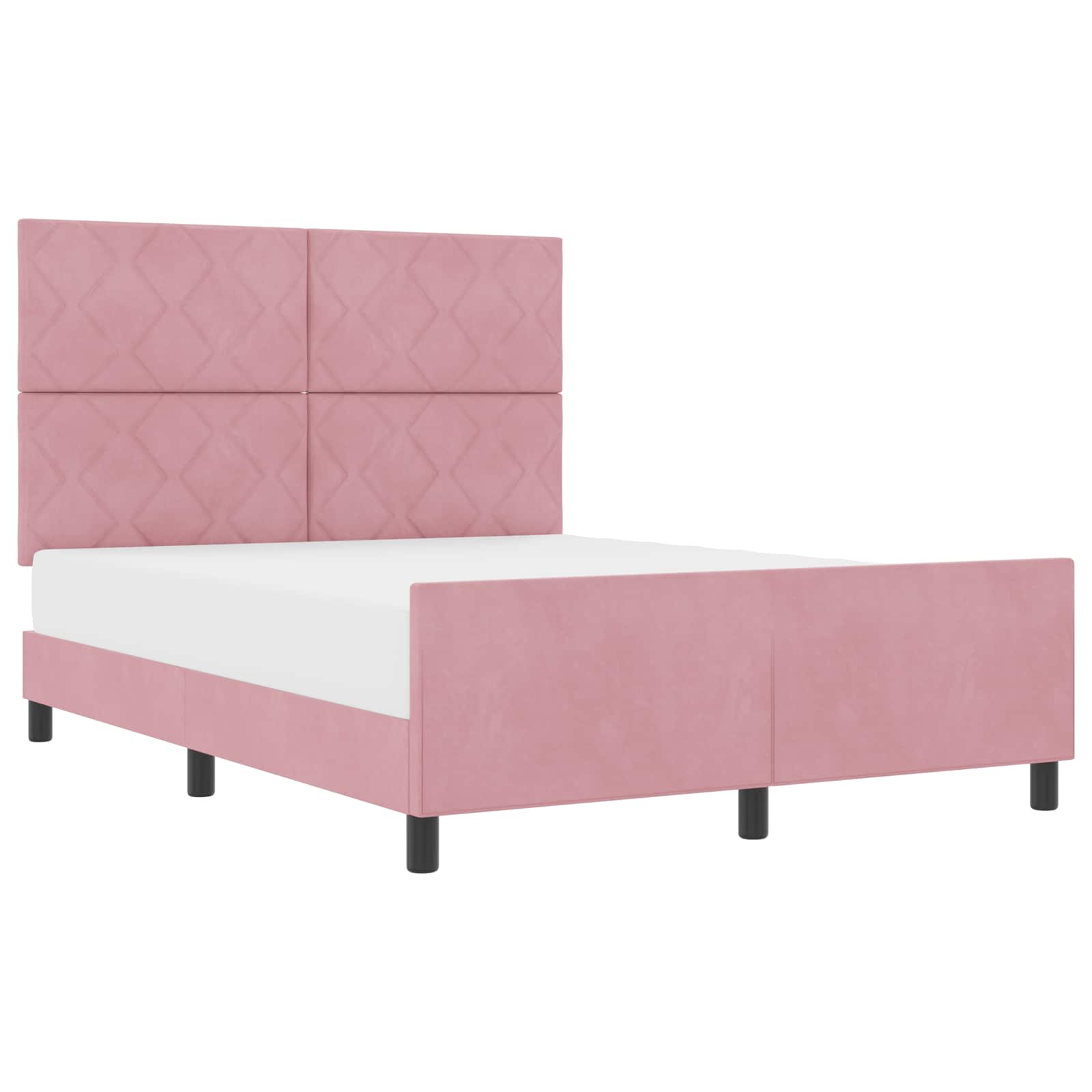 Boxspringbed met hoofdeinde Roze 140 x 200 cm Fluweel