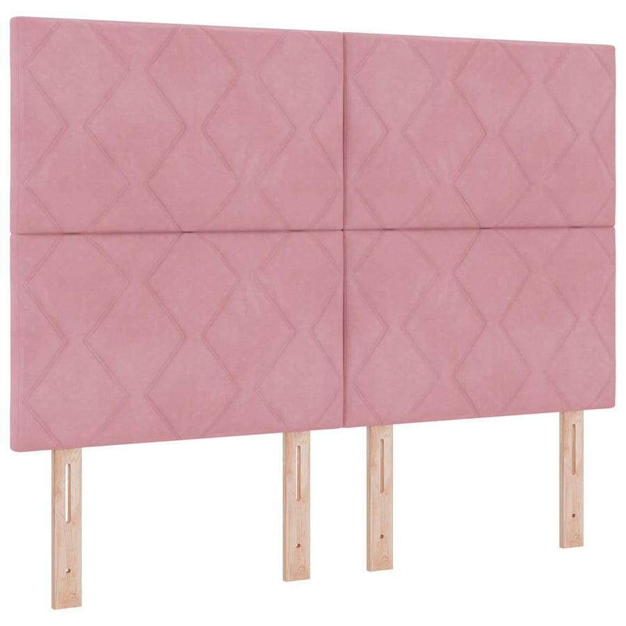 Boxspringbed met hoofdeinde Roze 140 x 200 cm Fluweel