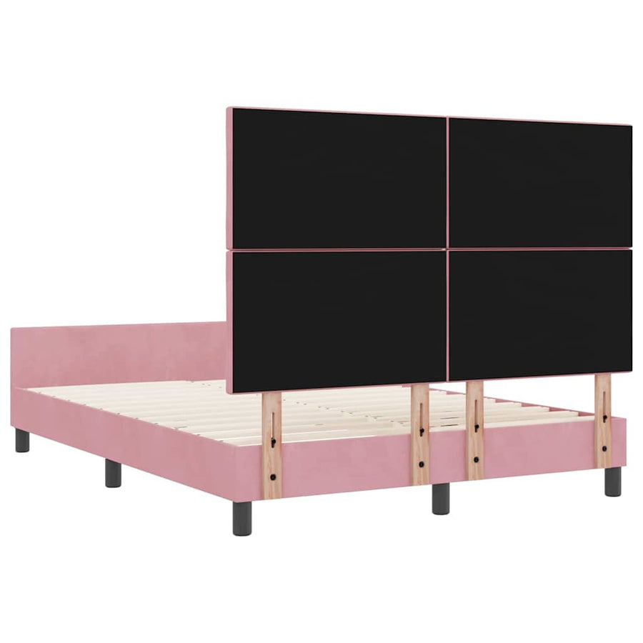 Boxspringbed met hoofdeinde Roze 140 x 200 cm Fluweel
