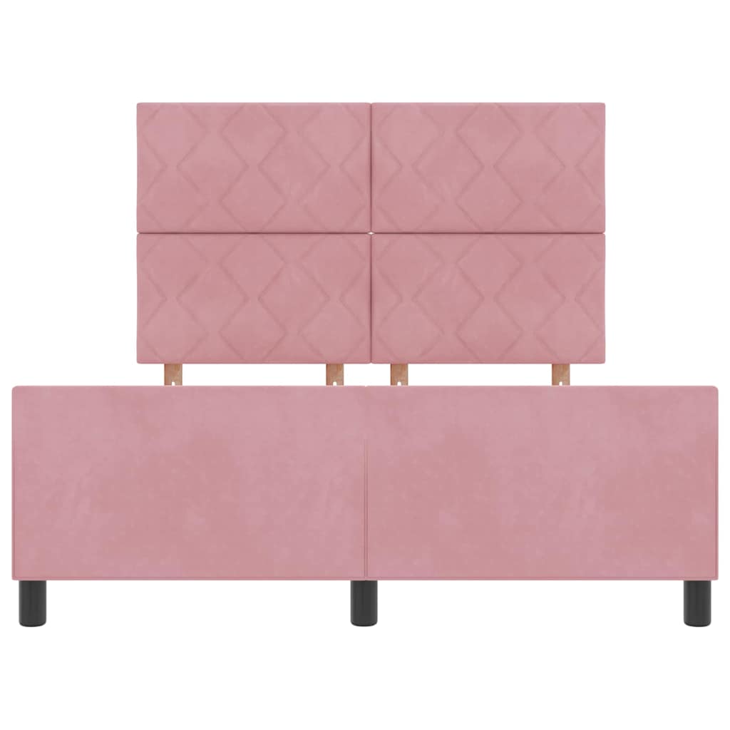 Boxspringbed met hoofdeinde Roze 140 x 200 cm Fluweel