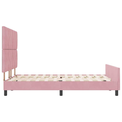 Boxspringbed met hoofdeinde Roze 140 x 200 cm Fluweel