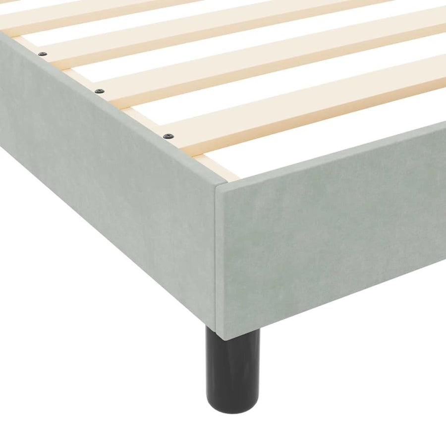 Boxspringbed met hoofdeinde Lichtgrijs 160 x 200 cm Fluweel