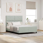 Boxspringbed 160x200 cm lichtgrijs fluweel