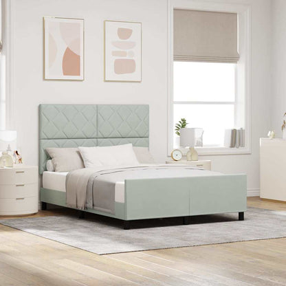 Boxspringbed met hoofdeinde Lichtgrijs 160 x 200 cm Fluweel