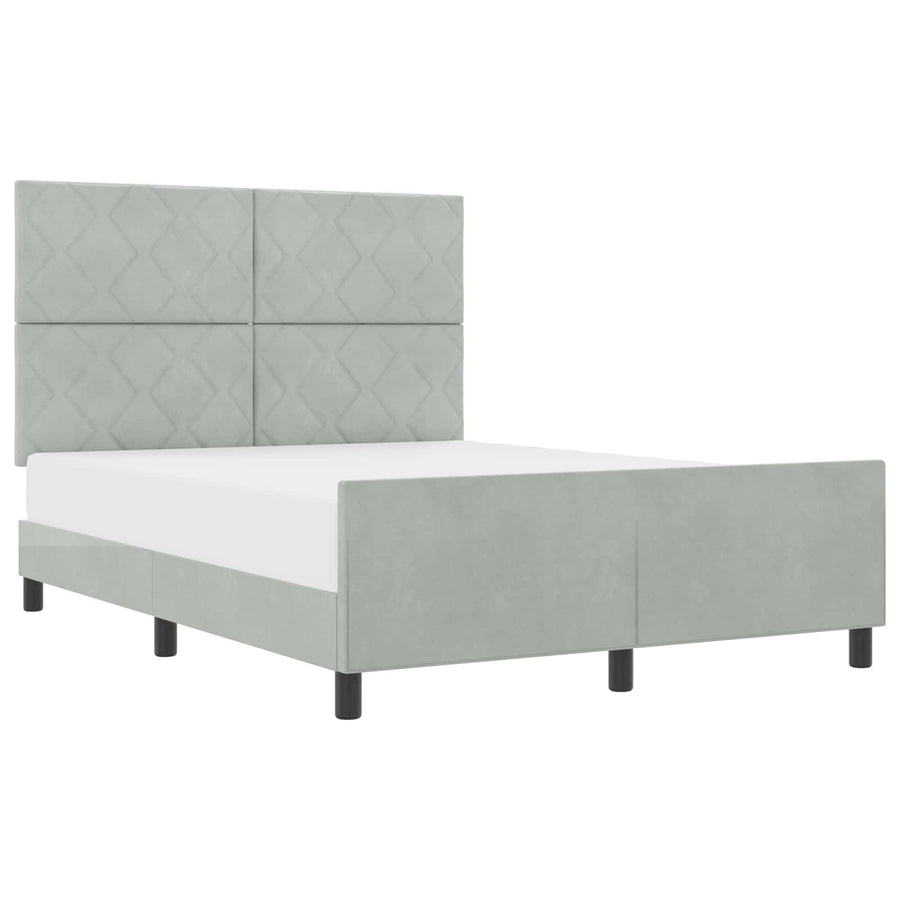 Boxspringbed met hoofdeinde Lichtgrijs 160 x 200 cm Fluweel