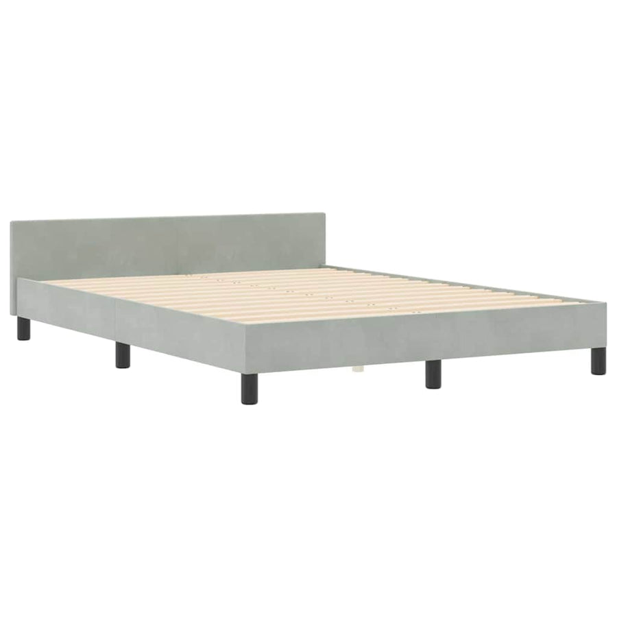 Boxspringbed met hoofdeinde Lichtgrijs 160 x 200 cm Fluweel
