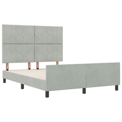 Boxspringbed met hoofdeinde Lichtgrijs 160 x 200 cm Fluweel