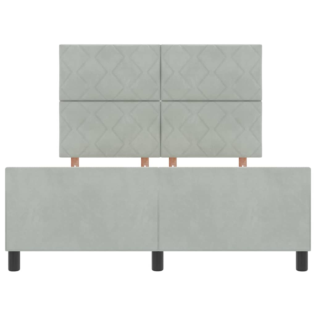 Boxspringbed met hoofdeinde Lichtgrijs 160 x 200 cm Fluweel
