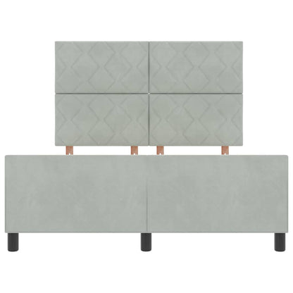 Boxspringbed met hoofdeinde Lichtgrijs 160 x 200 cm Fluweel