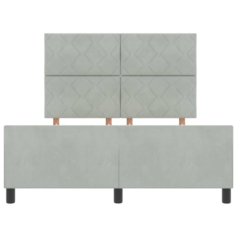 Boxspringbed met hoofdeinde Lichtgrijs 160 x 200 cm Fluweel