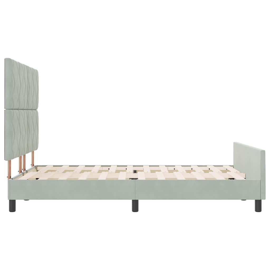 Boxspringbed met hoofdeinde Lichtgrijs 160 x 200 cm Fluweel