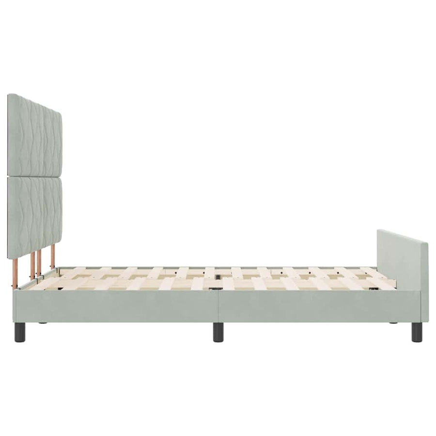 Boxspringbed met hoofdeinde Lichtgrijs 160 x 200 cm Fluweel