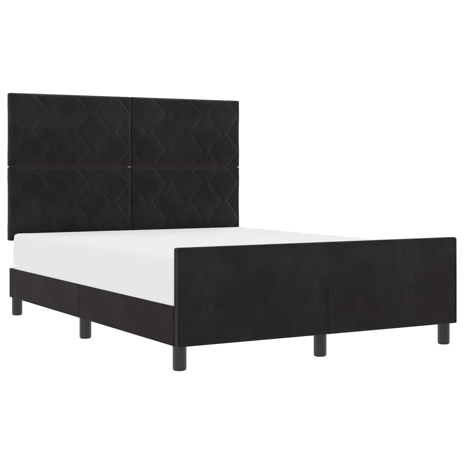 Boxspringbed met hoofdeinde Zwart 160 x 200 cm Fluweel
