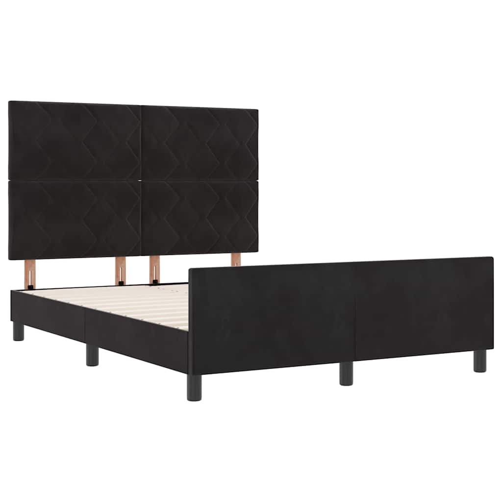 Boxspringbed met hoofdeinde Zwart 160 x 200 cm Fluweel