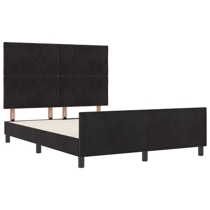 Boxspringbed met hoofdeinde Zwart 160 x 200 cm Fluweel