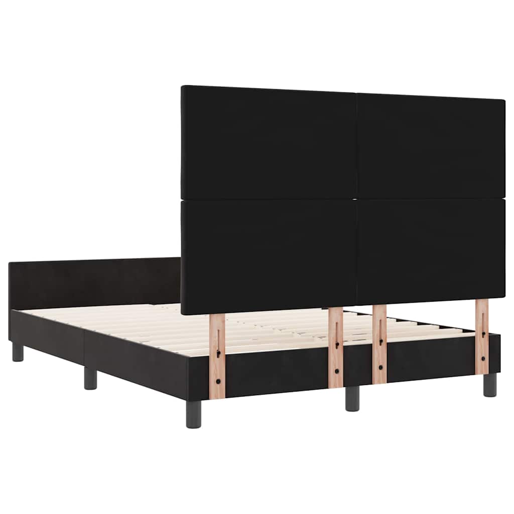 Boxspringbed met hoofdeinde Zwart 160 x 200 cm Fluweel