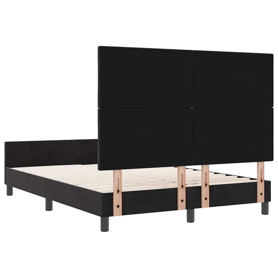 Boxspringbed met hoofdeinde Zwart 160 x 200 cm Fluweel