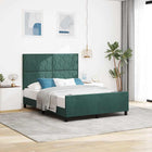 Boxspringbed donkergroen fluweel 160x200 cm