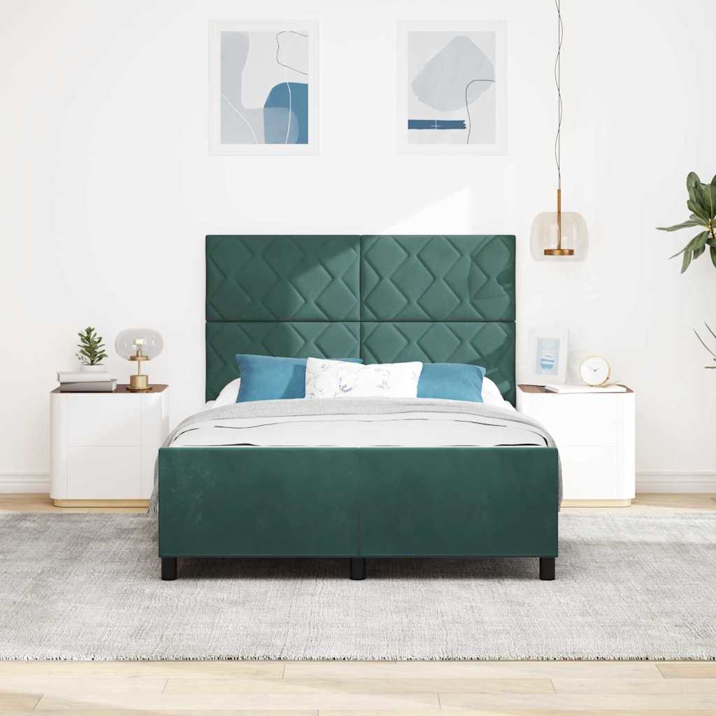 Boxspringbed met hoofdeinde Donkergroen 160 x 200 cm Fluweel