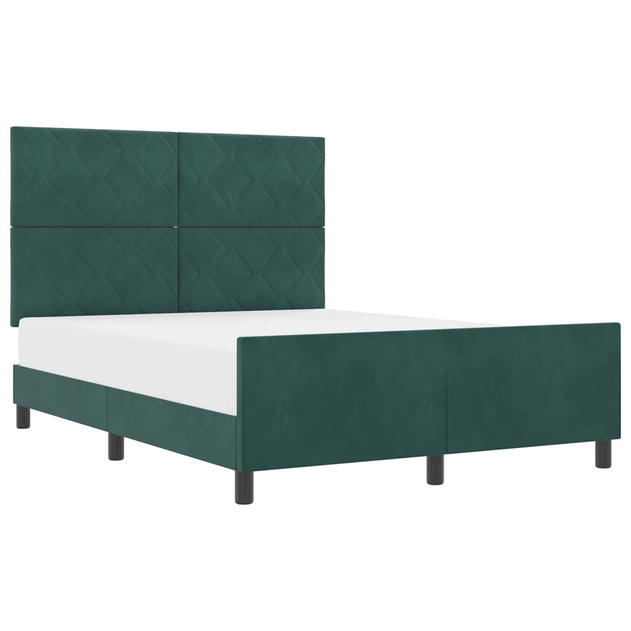 Boxspringbed met hoofdeinde Donkergroen 160 x 200 cm Fluweel