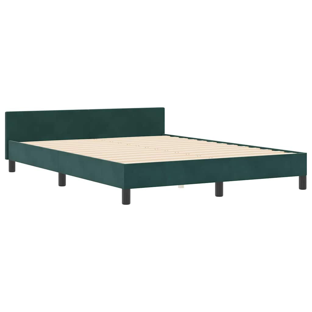 Boxspringbed met hoofdeinde Donkergroen 160 x 200 cm Fluweel