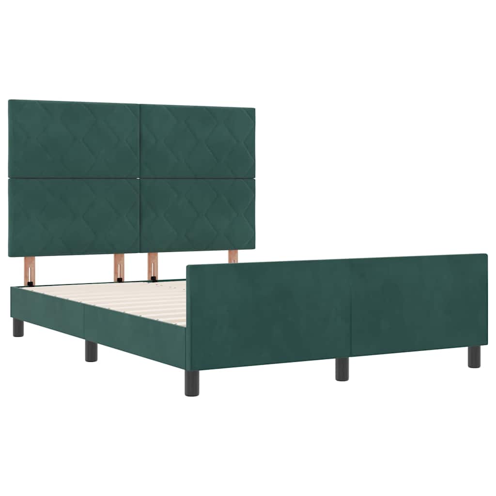 Boxspringbed met hoofdeinde Donkergroen 160 x 200 cm Fluweel