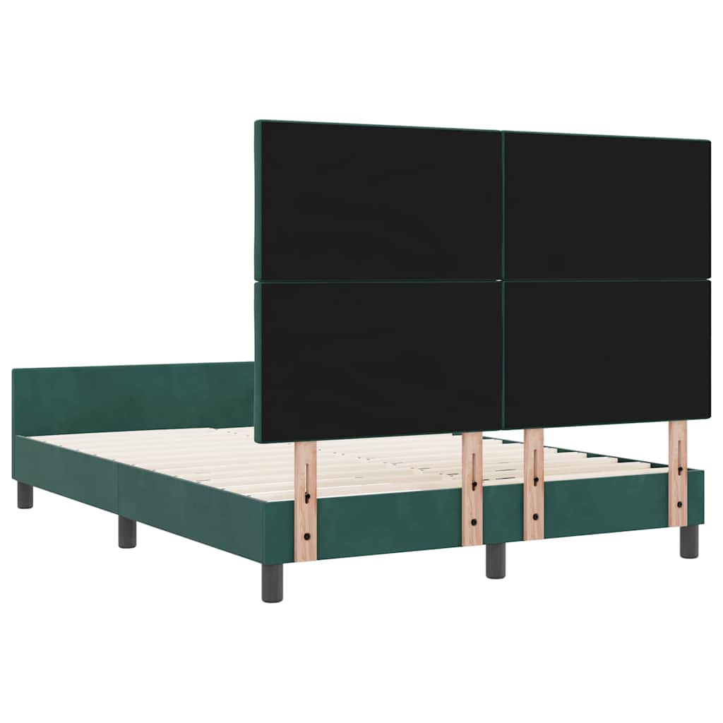 Boxspringbed met hoofdeinde Donkergroen 160 x 200 cm Fluweel