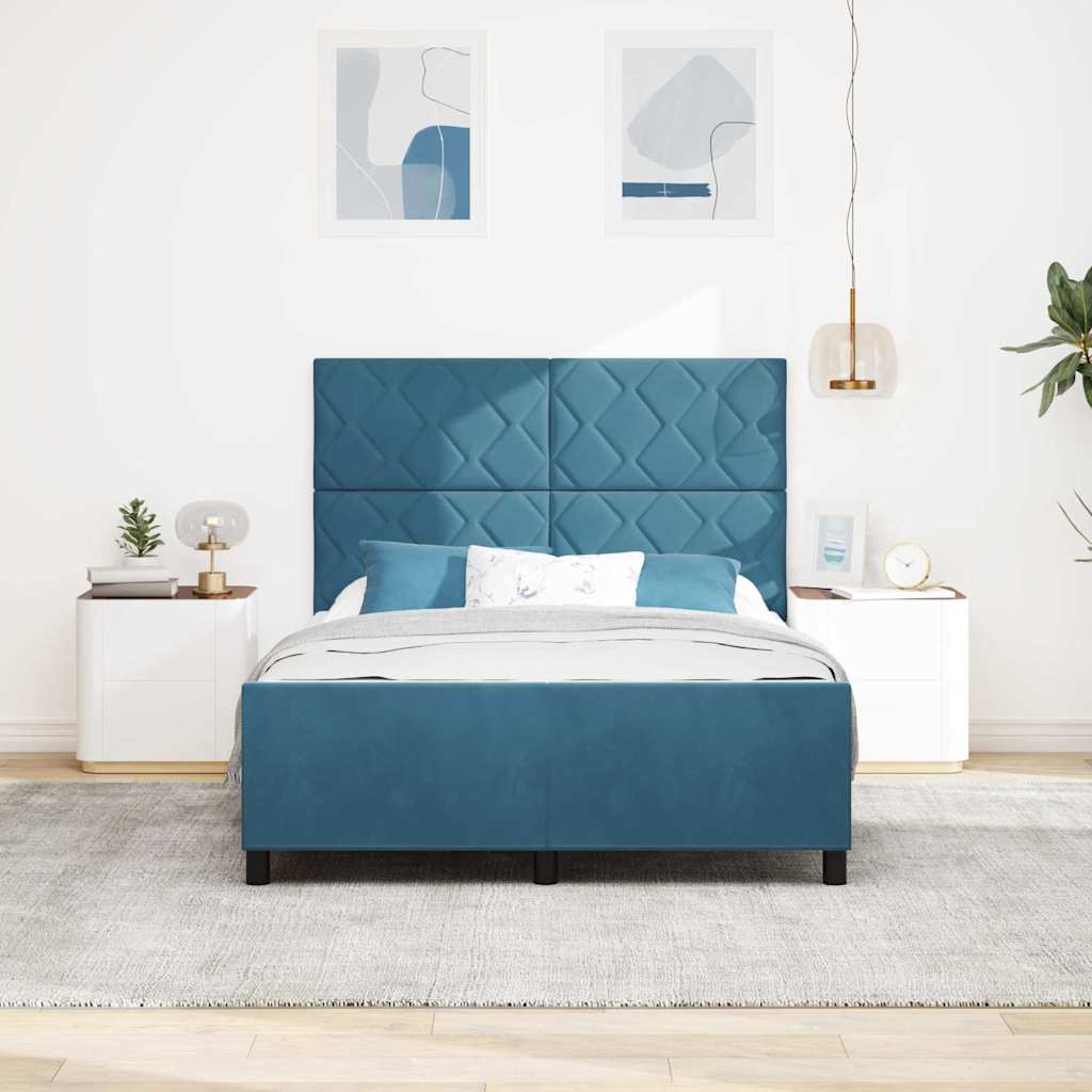 Boxspringbed met hoofdeinde Donkerblauw 160 x 200 cm Fluweel