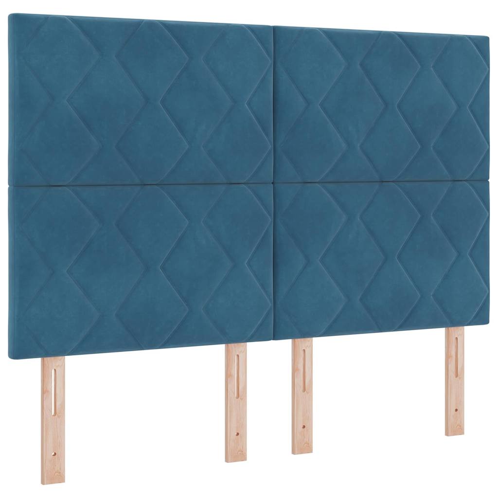 Boxspringbed met hoofdeinde Donkerblauw 160 x 200 cm Fluweel