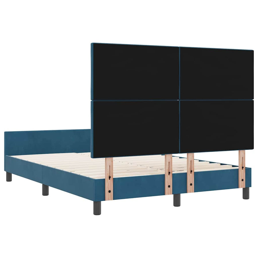 Boxspringbed met hoofdeinde Donkerblauw 160 x 200 cm Fluweel