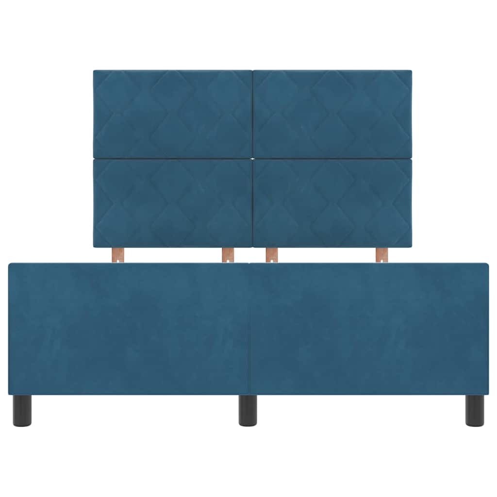 Boxspringbed met hoofdeinde Donkerblauw 160 x 200 cm Fluweel