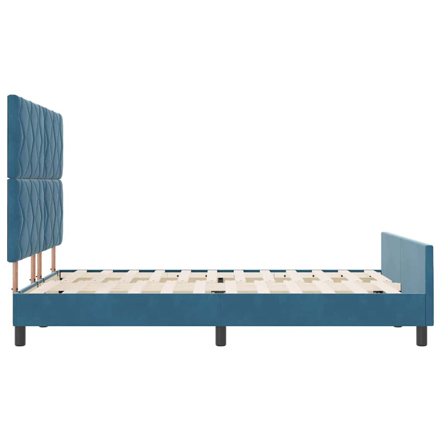 Boxspringbed met hoofdeinde Donkerblauw 160 x 200 cm Fluweel