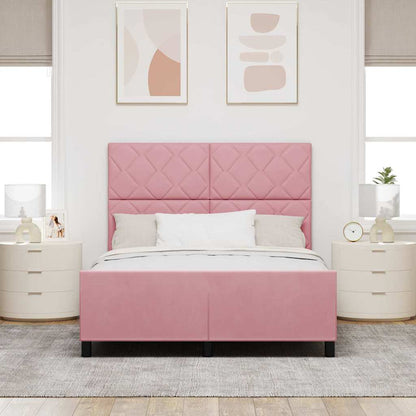 Boxspringbed met hoofdeinde Roze 160 x 200 cm Fluweel
