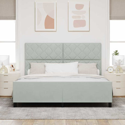 Boxspringbed met hoofdeinde Lichtgrijs 180 x 200 cm Fluweel
