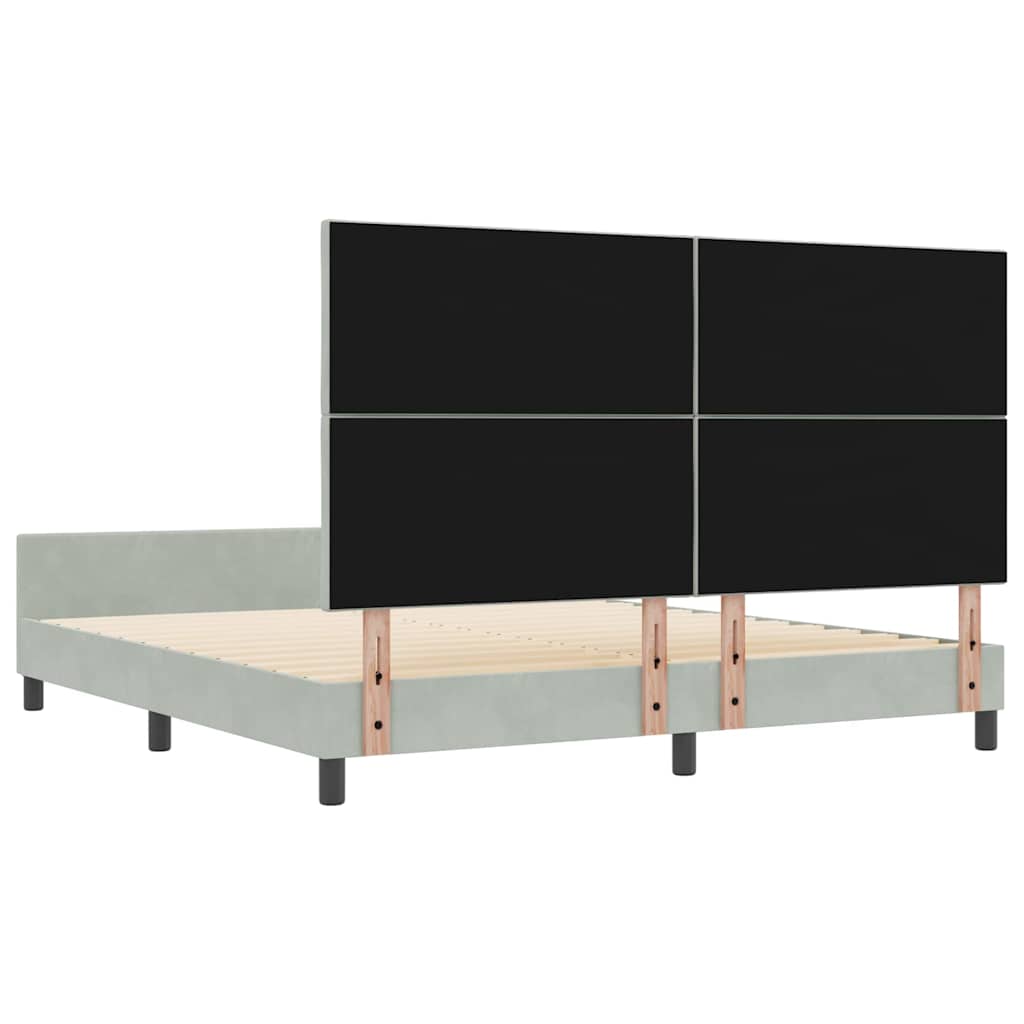 Boxspringbed met hoofdeinde Lichtgrijs 180 x 200 cm Fluweel